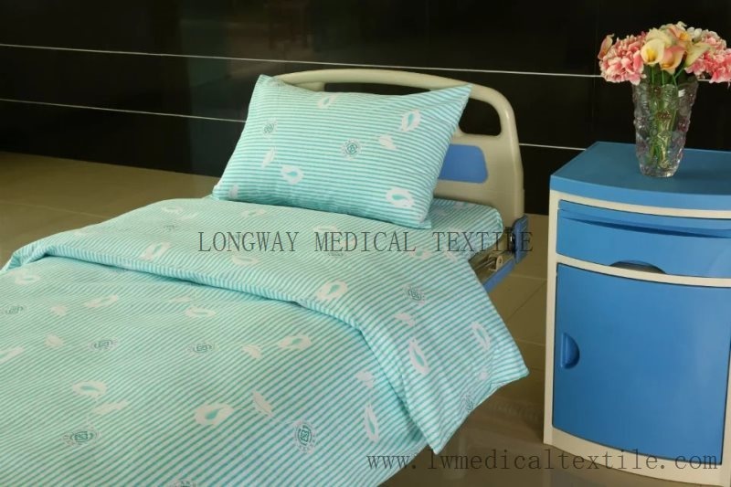 Y-9 light blue pure cotton hospital bed sheet set