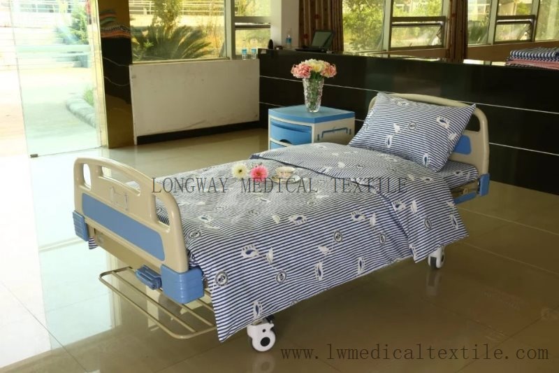 Y-9 light blue pure cotton hospital bed sheet set