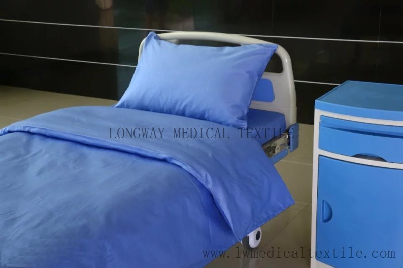 Hospital bed linen blue