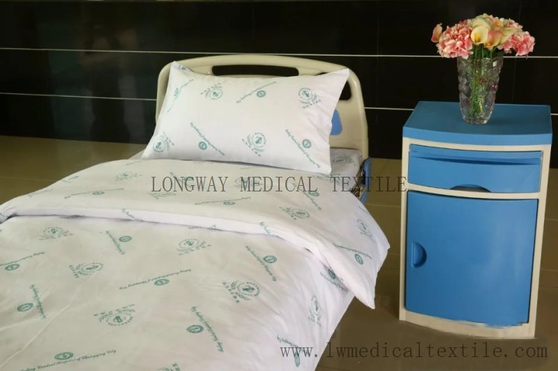 Hospital bed linen bleached white