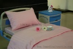 K-10 pink 2cm satin stripe CVC hospital bed linen set